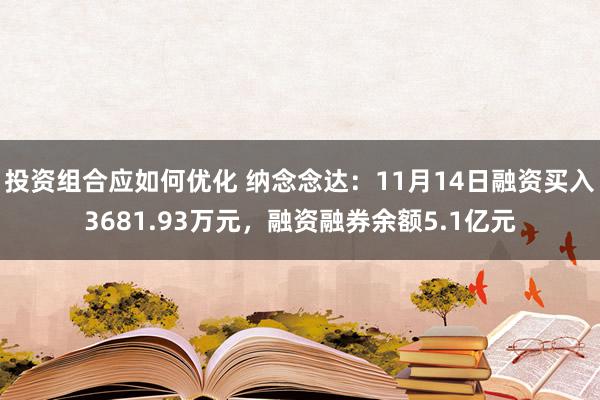 投资组合应如何优化 纳念念达：11月14日融资买入3681.93万元，融资融券余额5.1亿元