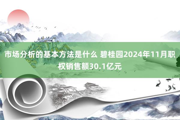 市场分析的基本方法是什么 碧桂园2024年11月职权销售额30.1亿元