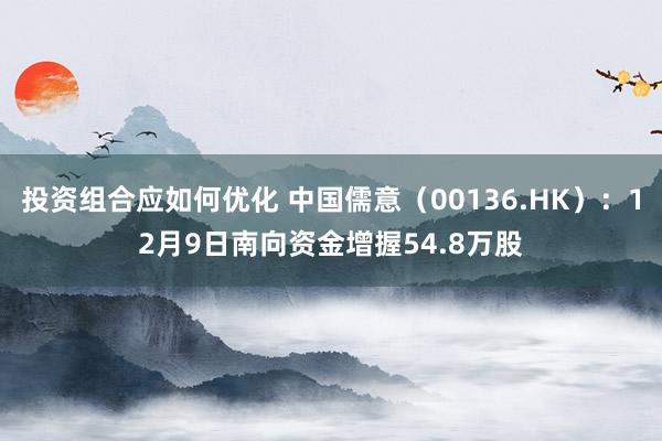 投资组合应如何优化 中国儒意（00136.HK）：12月9日南向资金增握54.8万股