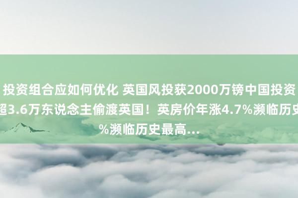 投资组合应如何优化 英国风投获2000万镑中国投资！旧年超3.6万东说念主偷渡英国！英房价年涨4.7%濒临历史最高...