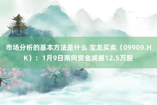 市场分析的基本方法是什么 宝龙买卖（09909.HK）：1月9日南向资金减握12.5万股