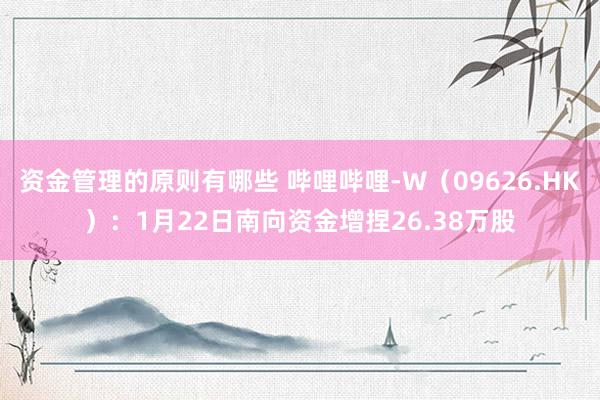 资金管理的原则有哪些 哔哩哔哩-W（09626.HK）：1月22日南向资金增捏26.38万股