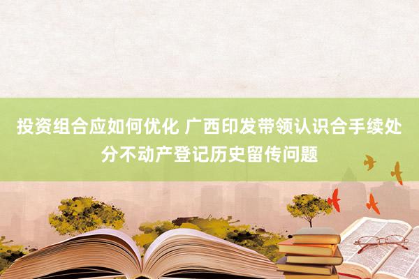 投资组合应如何优化 广西印发带领认识合手续处分不动产登记历史留传问题