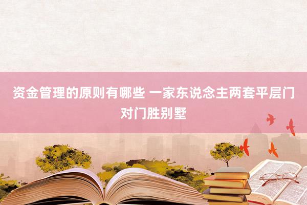 资金管理的原则有哪些 一家东说念主两套平层门对门胜别墅