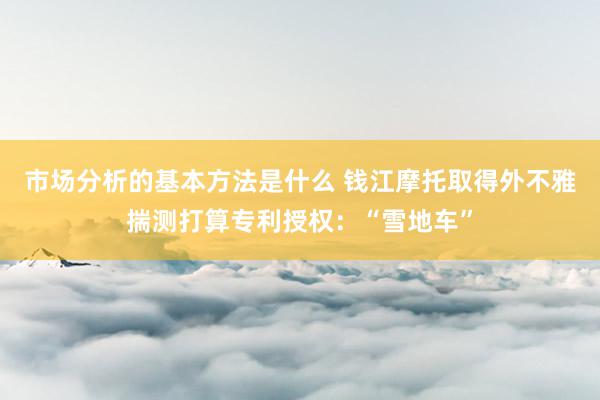 市场分析的基本方法是什么 钱江摩托取得外不雅揣测打算专利授权：“雪地车”