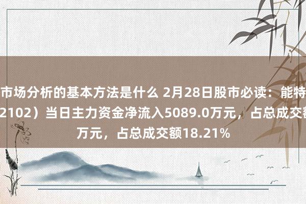 市场分析的基本方法是什么 2月28日股市必读：能特科技（002102）当日主力资金净流入5089.0万元，占总成交额18.21%