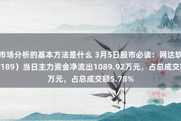 市场分析的基本方法是什么 3月5日股市必读：网达软件（603189）当日主力资金净流出1089.92万元，占总成交额5.78%