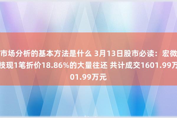 市场分析的基本方法是什么 3月13日股市必读：宏微科技现1笔折价18.86%的大量往还 共计成交1601.99万元